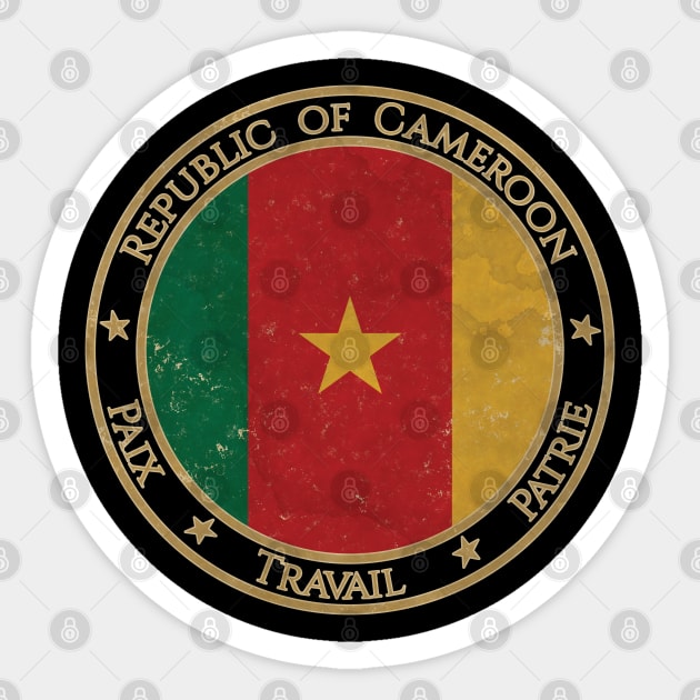 Vintage Republic of Cameroon Africa African Flag Sticker by DragonXX